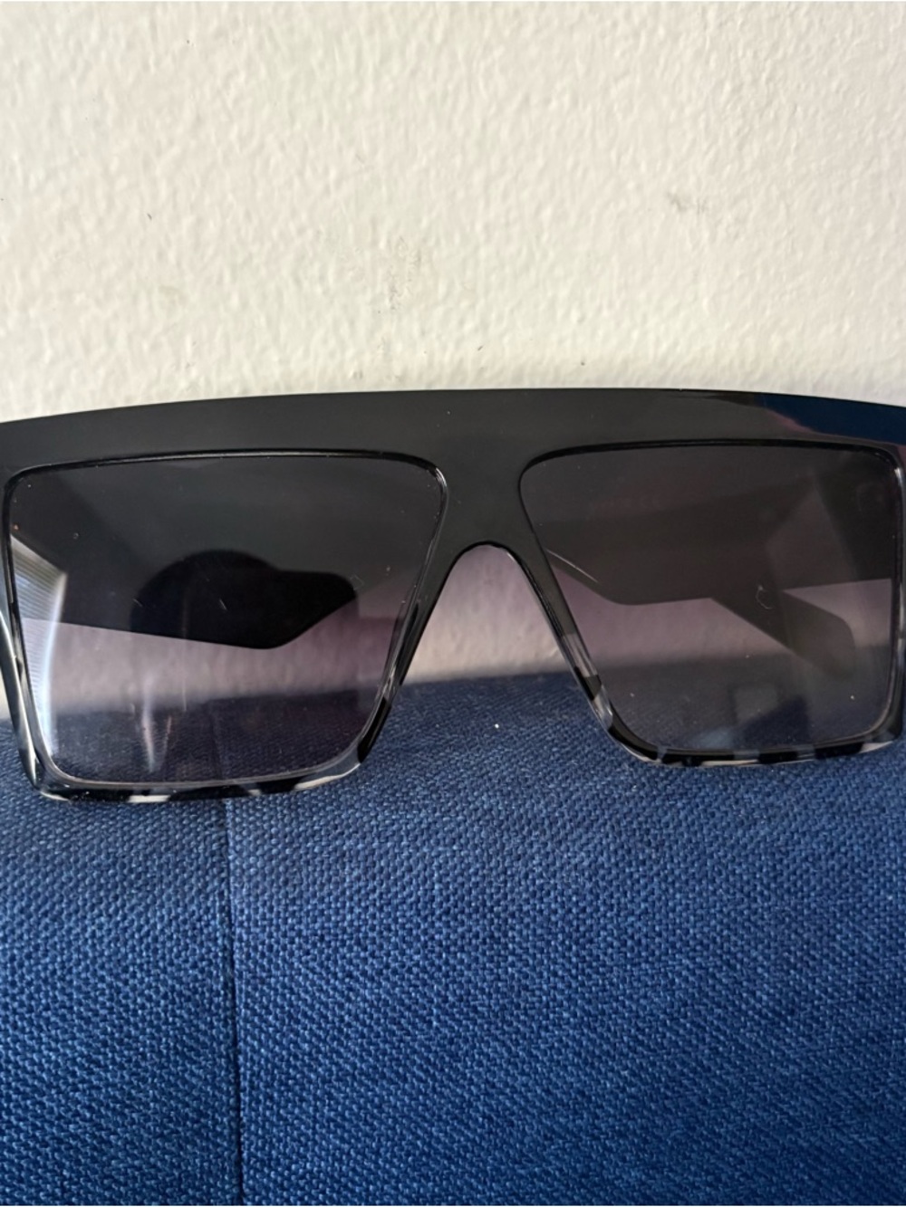 Oversized Rectangular Black Sunglasses